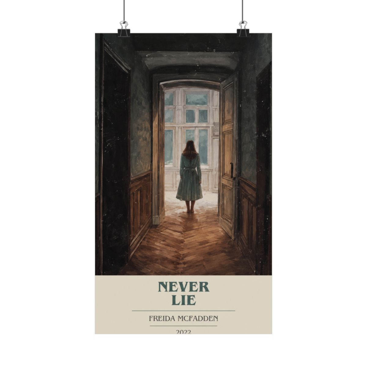 Never Lie by Freida McFadden Modern Minimalist Poster, Thriller Book Art, Bookish Gift, Reading Nook Print - Official Posters & Wall Art merchandise