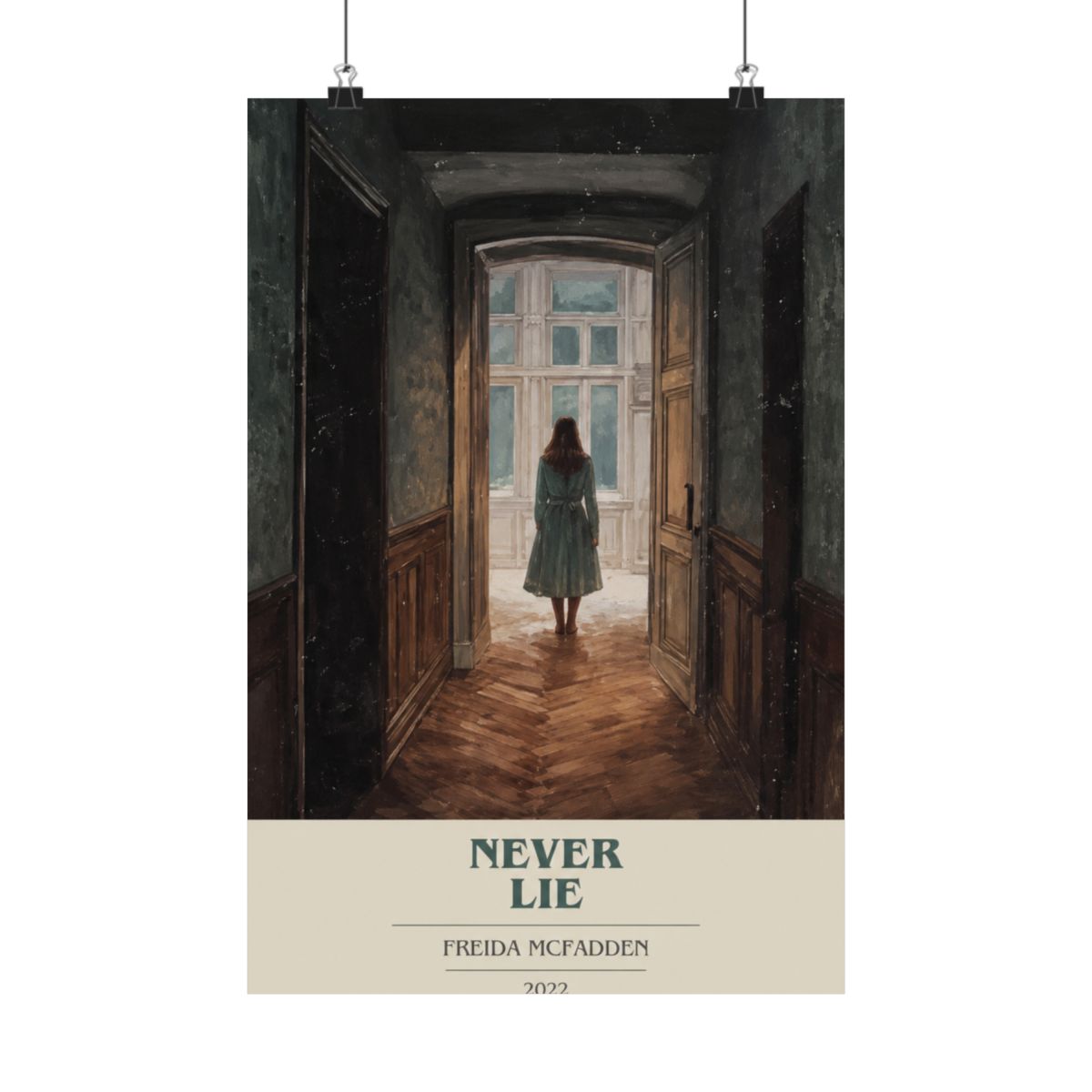Never Lie by Freida McFadden Modern Minimalist Poster, Thriller Book Art, Bookish Gift, Reading Nook Print - alternate angle 4, merchandise