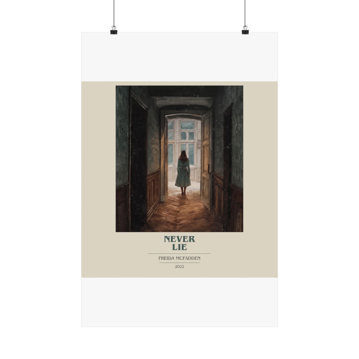 Never Lie by Freida McFadden Modern Minimalist Poster, Thriller Book Art, Bookish Gift, Reading Nook Print