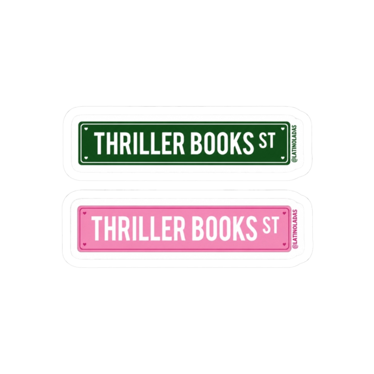 Thriller Books Street | Pink Green Booknerd Aesthetic Street Sign | Readers Merch | The Housemaid Freida McFadden | A Good Girls Guide to Murder | Horror Books | True Crime Books | Book Girlie Pack - alternate angle 3, merchandise
