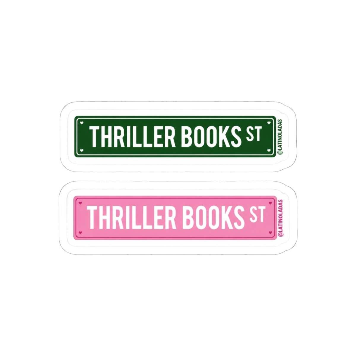 Thriller Books Street | Pink Green Booknerd Aesthetic Street Sign | Readers Merch | The Housemaid Freida McFadden | A Good Girls Guide to Murder | Horror Books | True Crime Books | Book Girlie Pack - alternate angle 1, merchandise