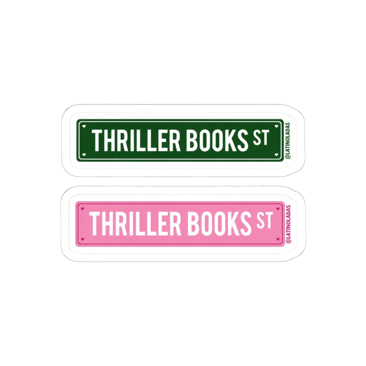 Thriller Books Street | Pink Green Booknerd Aesthetic Street Sign | Readers Merch | The Housemaid Freida McFadden | A Good Girls Guide to Murder | Horror Books | True Crime Books | Book Girlie Pack - alternate angle 2, merchandise